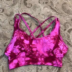 Women's Tie-Dye Crisscross Sports Bra - Pink